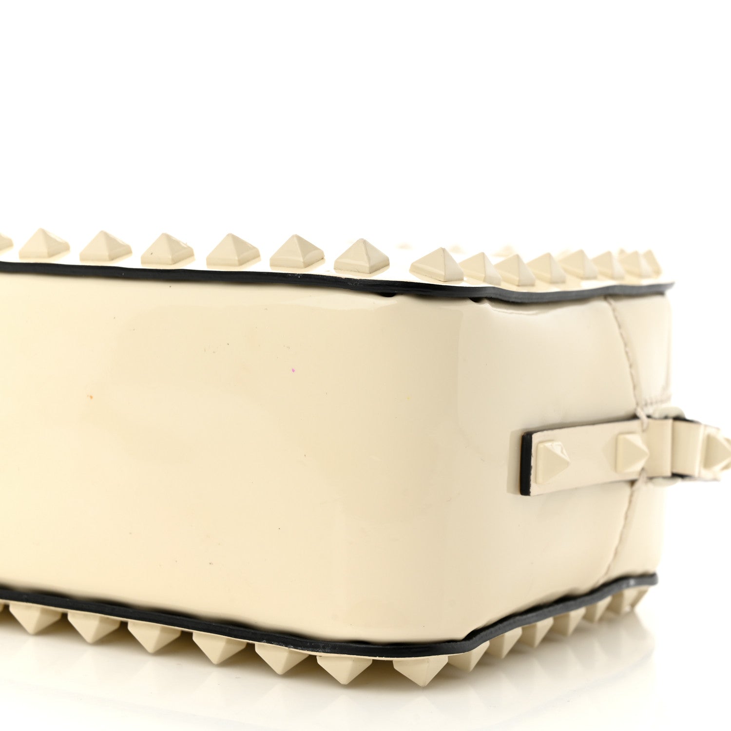 Valentino Garavani Patent Monochrome Rockstud Camera Crossbody Bag Ivory 9 of 12