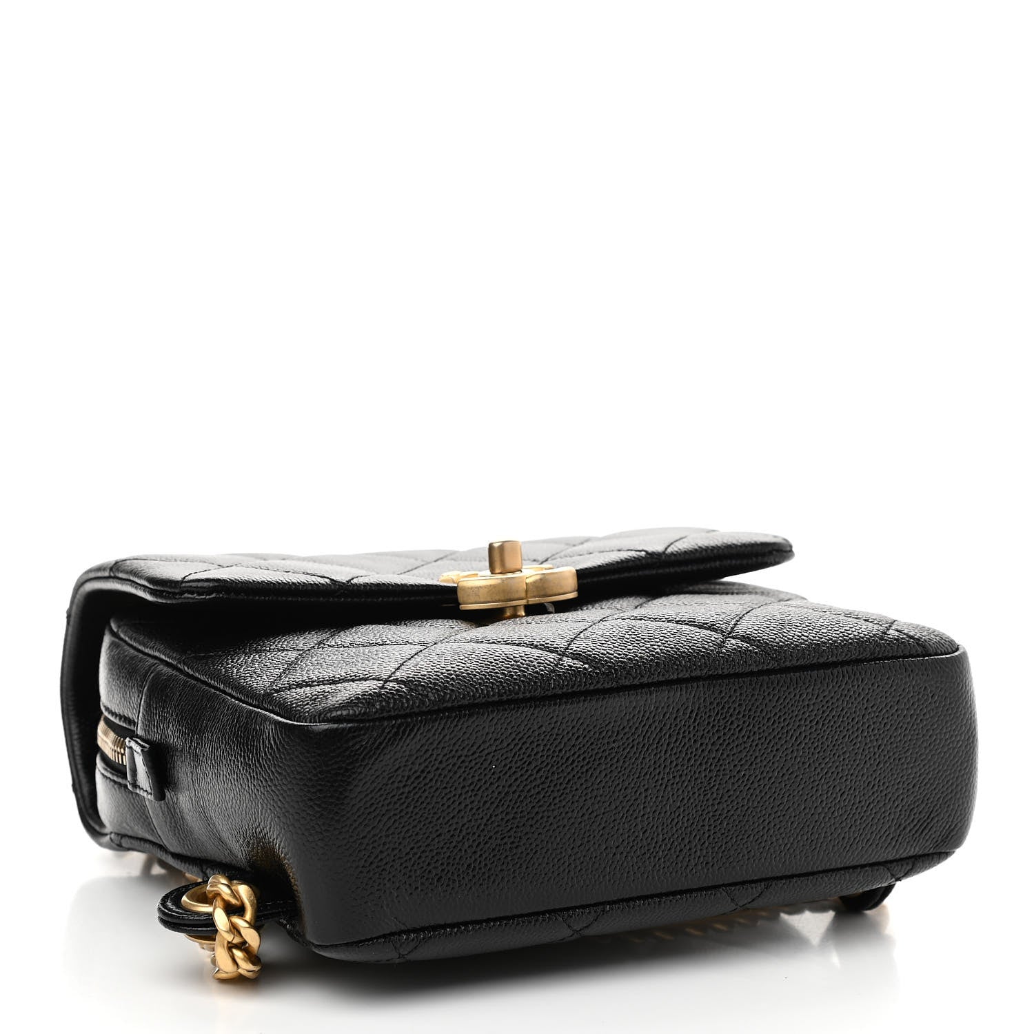 Chanel Shiny Caviar Quilted Chain Melody Backpack Black 4 of 11