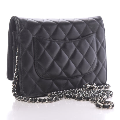 Chanel Lambskin Quilted Wallet On Chain WOC Black 3 of 13