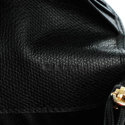 Saint Laurent Vintage Textured Calfskin Continental Flap Wallet Black 7 of 7