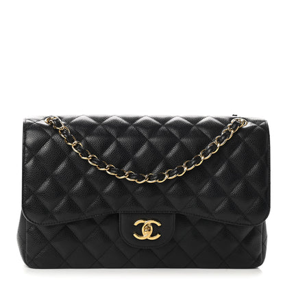 Chanel Caviar Quilted Jumbo Double Flap Black 1 of 11