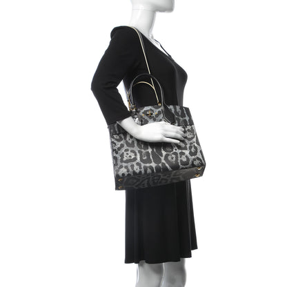 Louis Vuitton Canvas Calfskin Wild Animal Print City Steamer MM Black 2 of 9