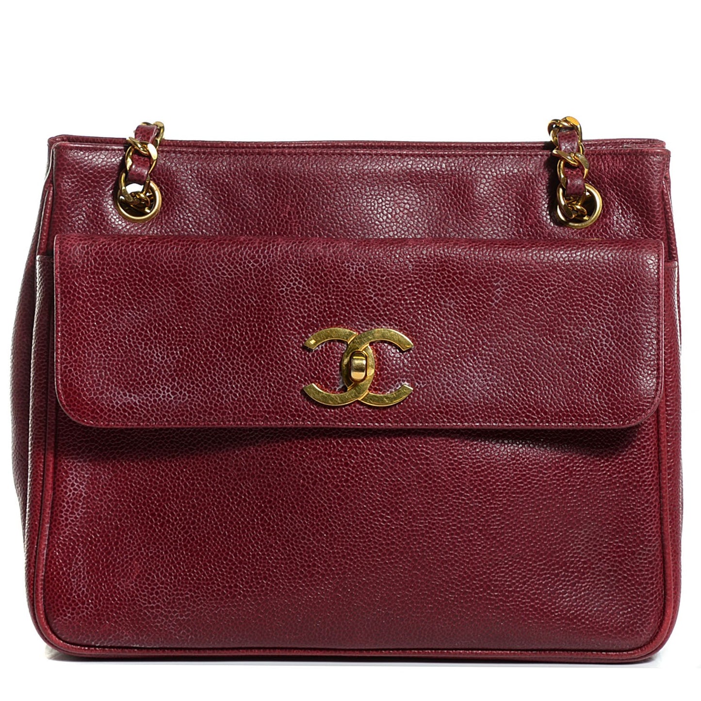 Caviar Shoulder Bag Bordeaux
