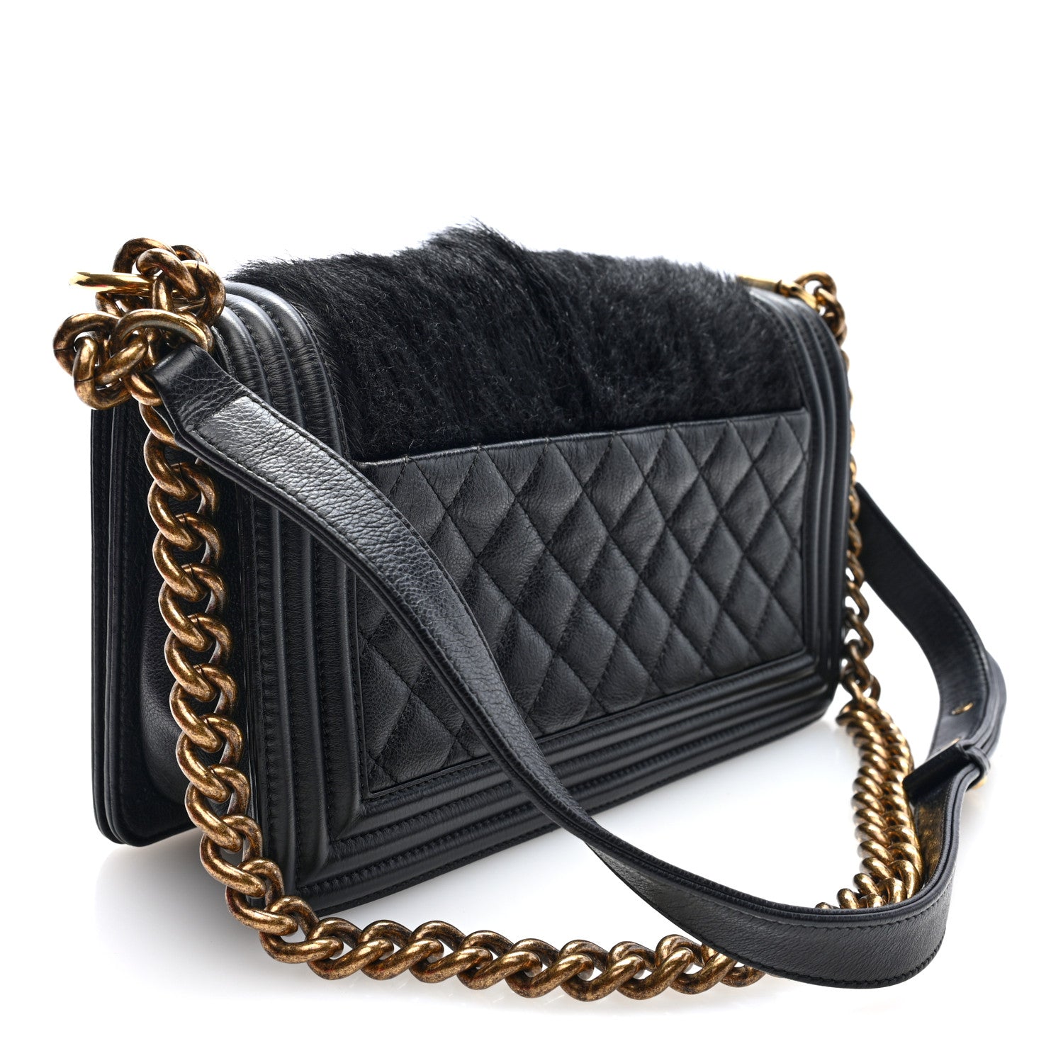 Chanel Goat Hair Medium Celtic Boy Flap Black 3 of 10