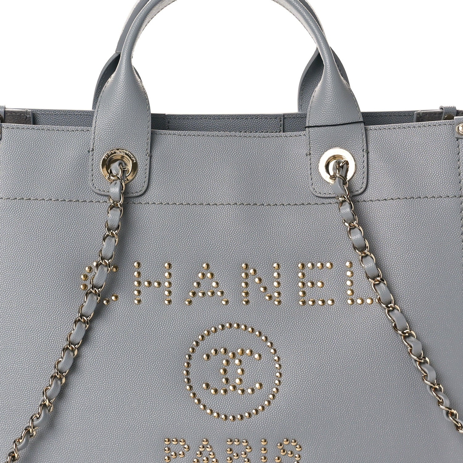 Chanel Caviar Studded Small Deauville Tote Grey 8 of 10