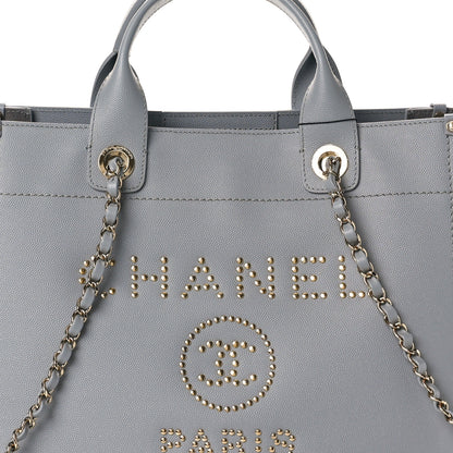Chanel Caviar Studded Small Deauville Tote Grey 8 of 10