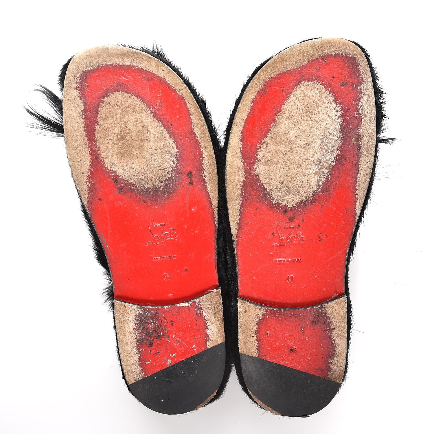Christian Louboutin Fur Mens Cromac Flat Slide Sandals 41 Black 5 of 11