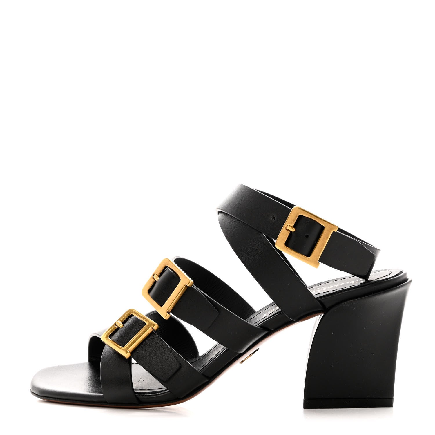 Christian Dior Calfskin Double D 70mm Sandals 35.5 Black 1 of 7