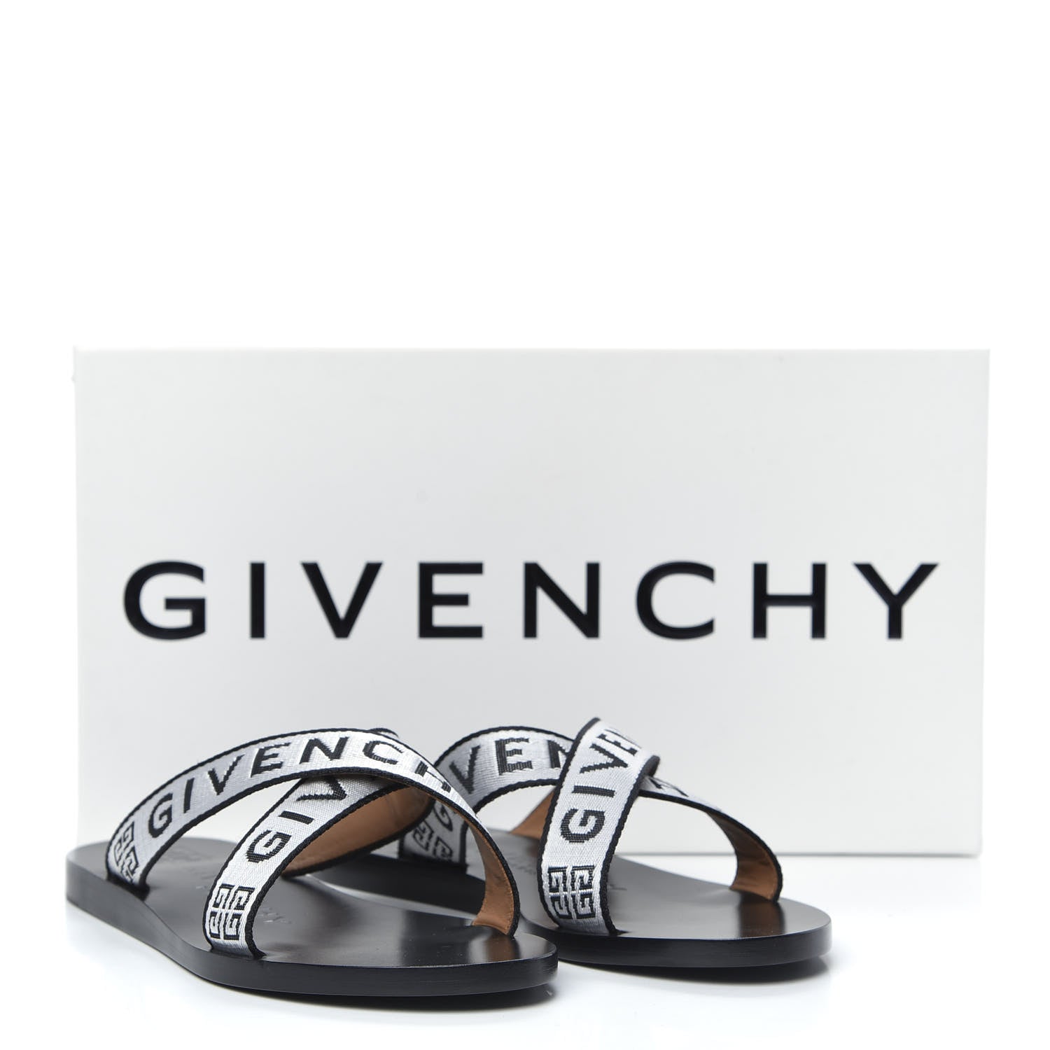 Givenchy Grosgrain Cross Logo Ankle Strap Sandals 36 Black White 8 of 8