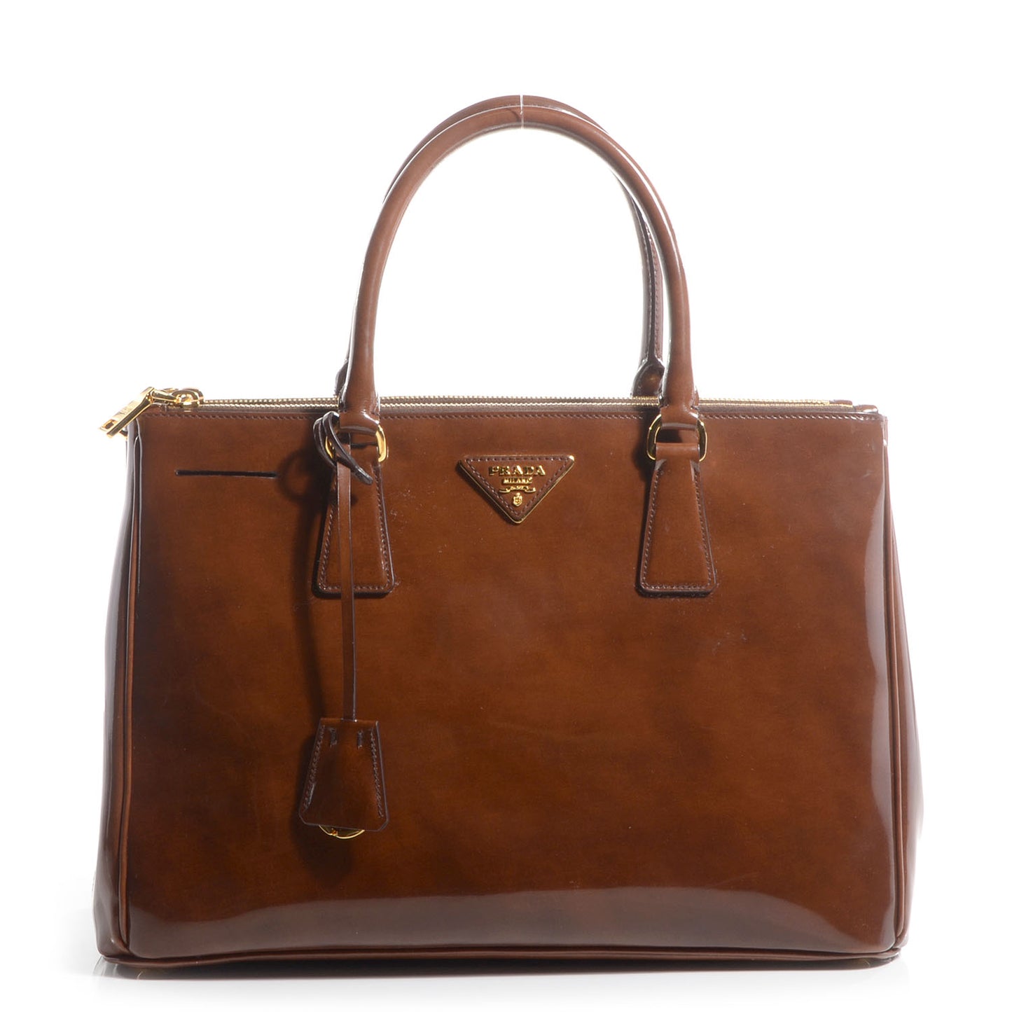 Spazzolato Double Zip Medium Tote Tobacco Fume