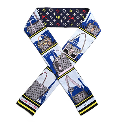 Louis Vuitton Silk Monogram Skyline Bandeau Blue 1 of 5