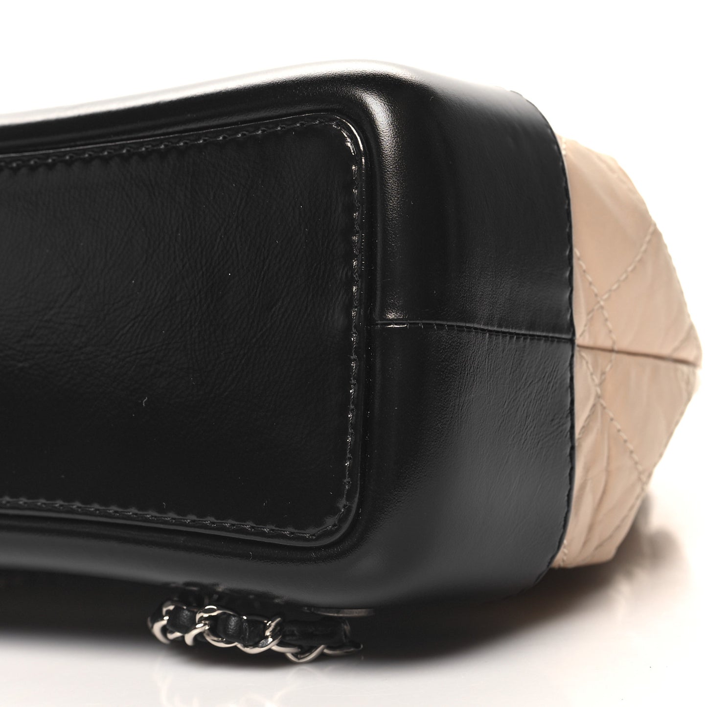 Aged Calfskin Quilted Small Gabrielle Backpack Beige Black