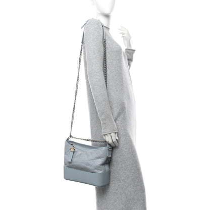 Chanel Aged Calfskin Quilted Medium Gabrielle Hobo Light Blue 2 of 13
