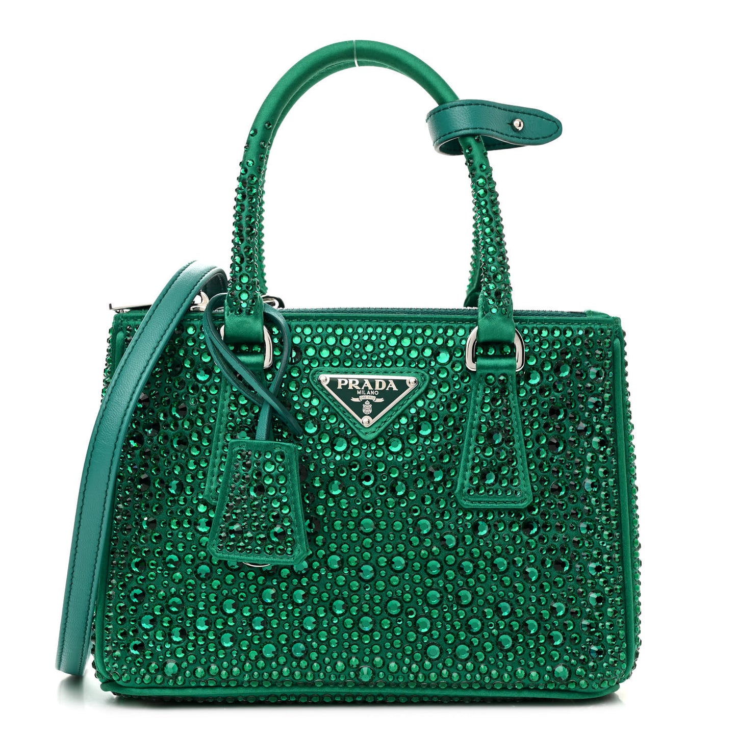 Satin Crystal Mini Galleria Double Zip Tote Mango