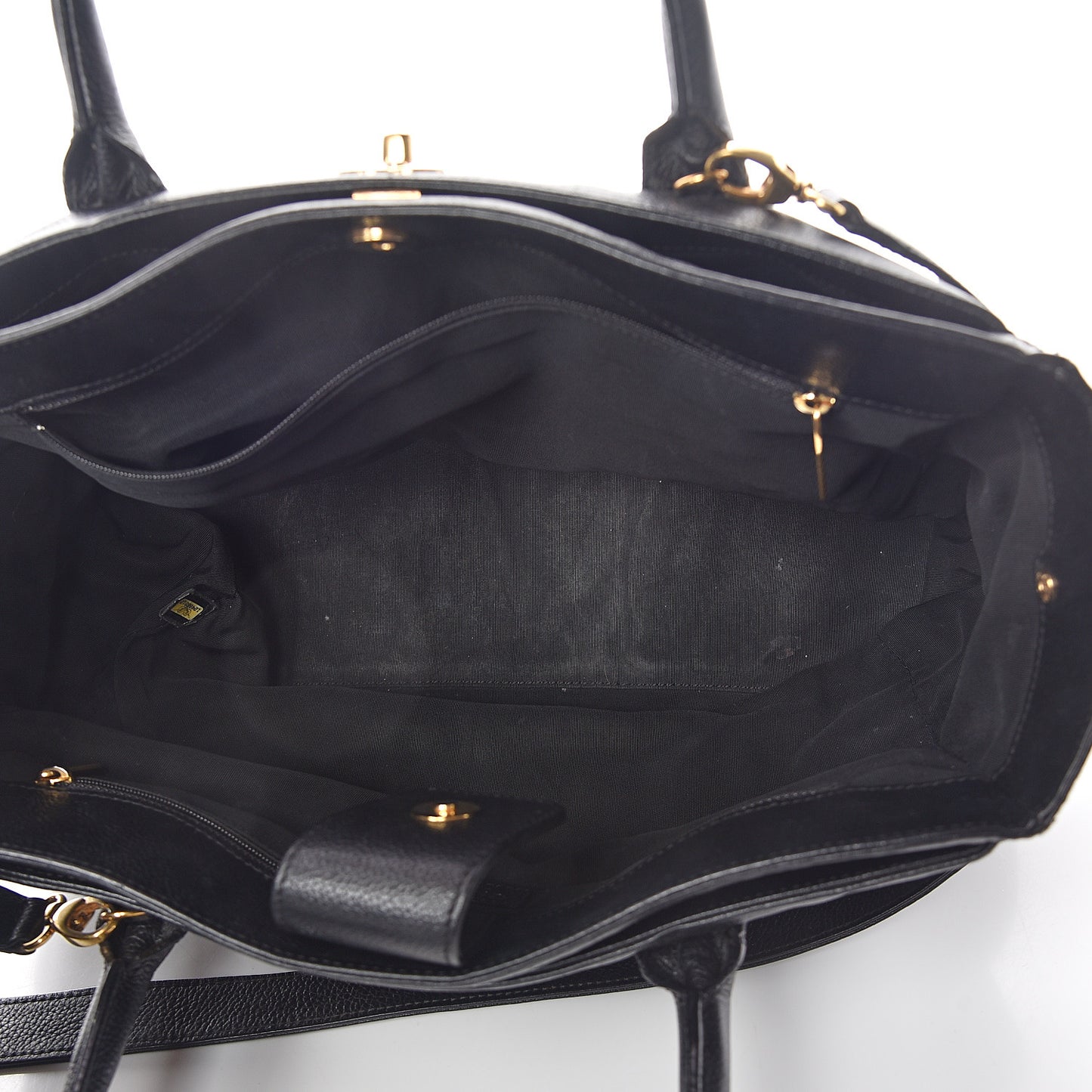 Calfskin Cerf Shopper Tote Black