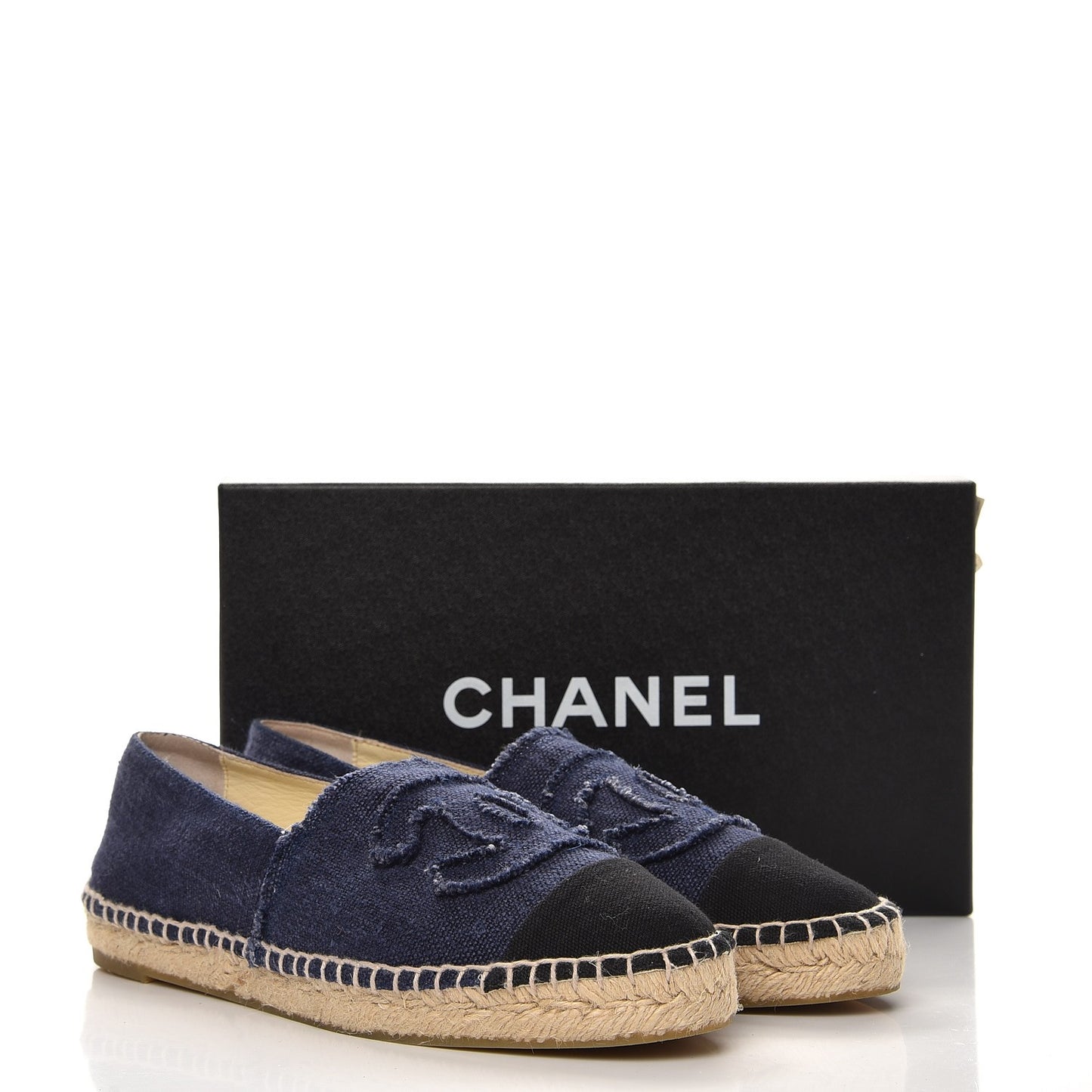 Denim Toile CC Espadrilles 40 Navy Black