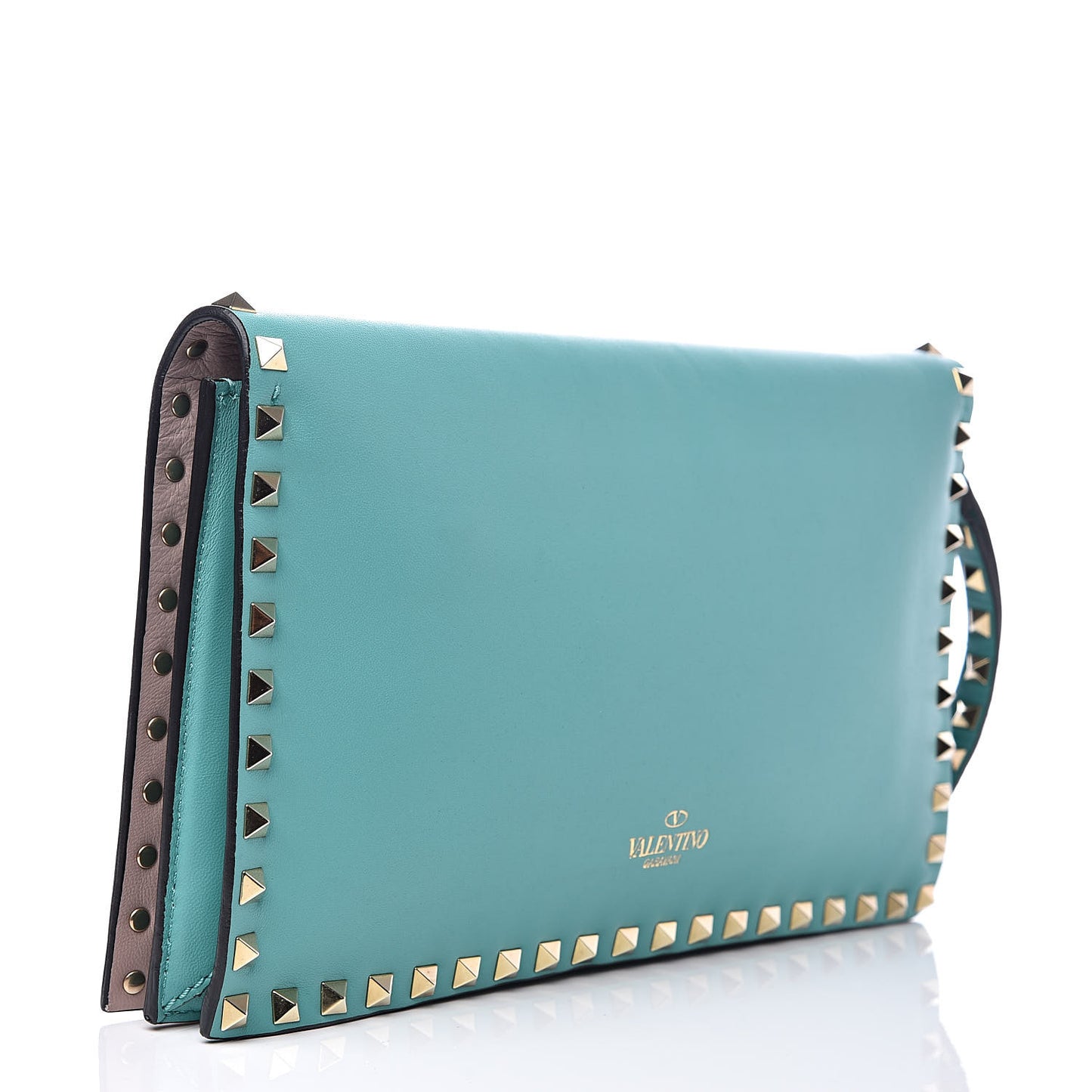 Nappa Rockstud Wristlet Clutch Colibri