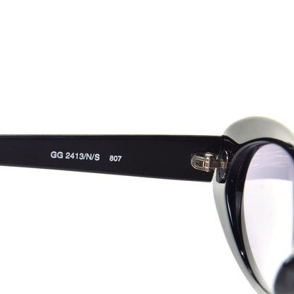 Gucci Acetate Oval Sunglasses GG2413/N/S Black 6 of 7