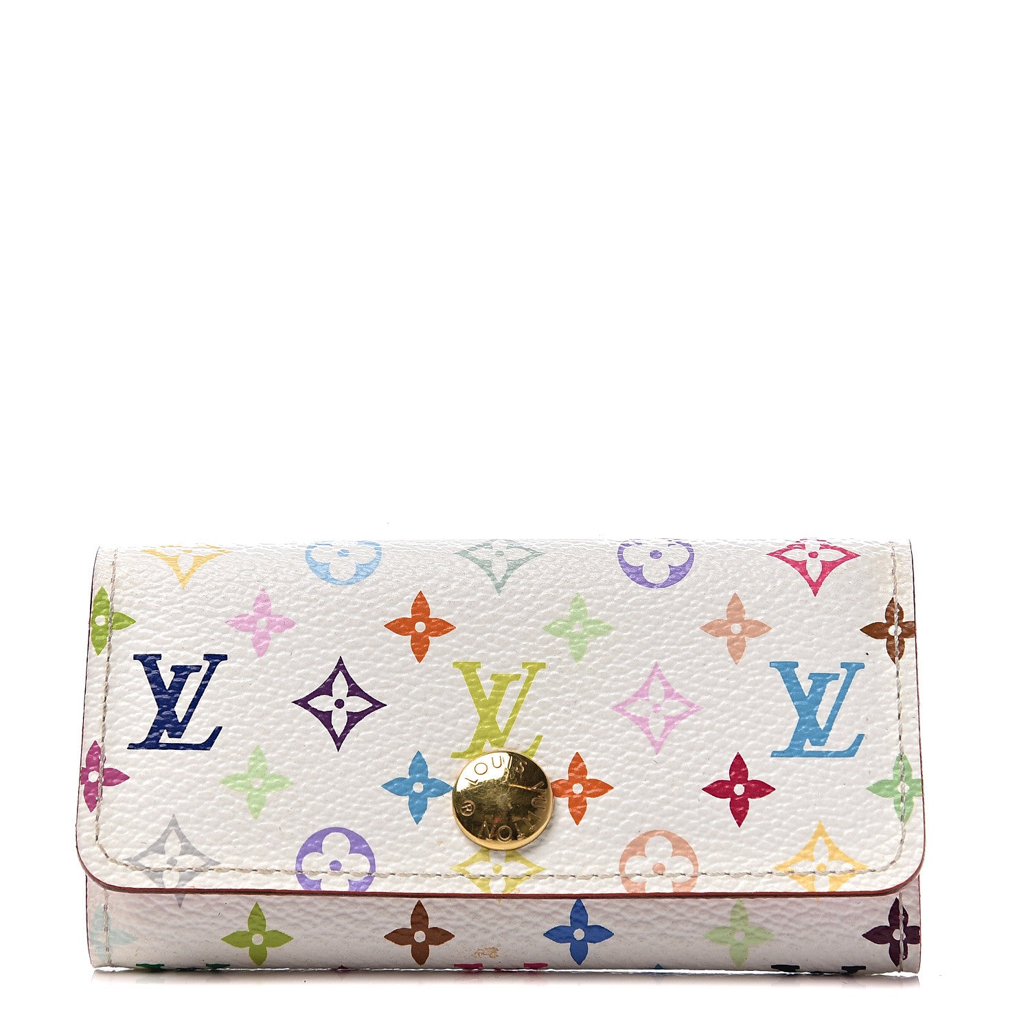Louis Vuitton Monogram Multicolor Multicles 4 Key Holder White Litchi 1 of 6
