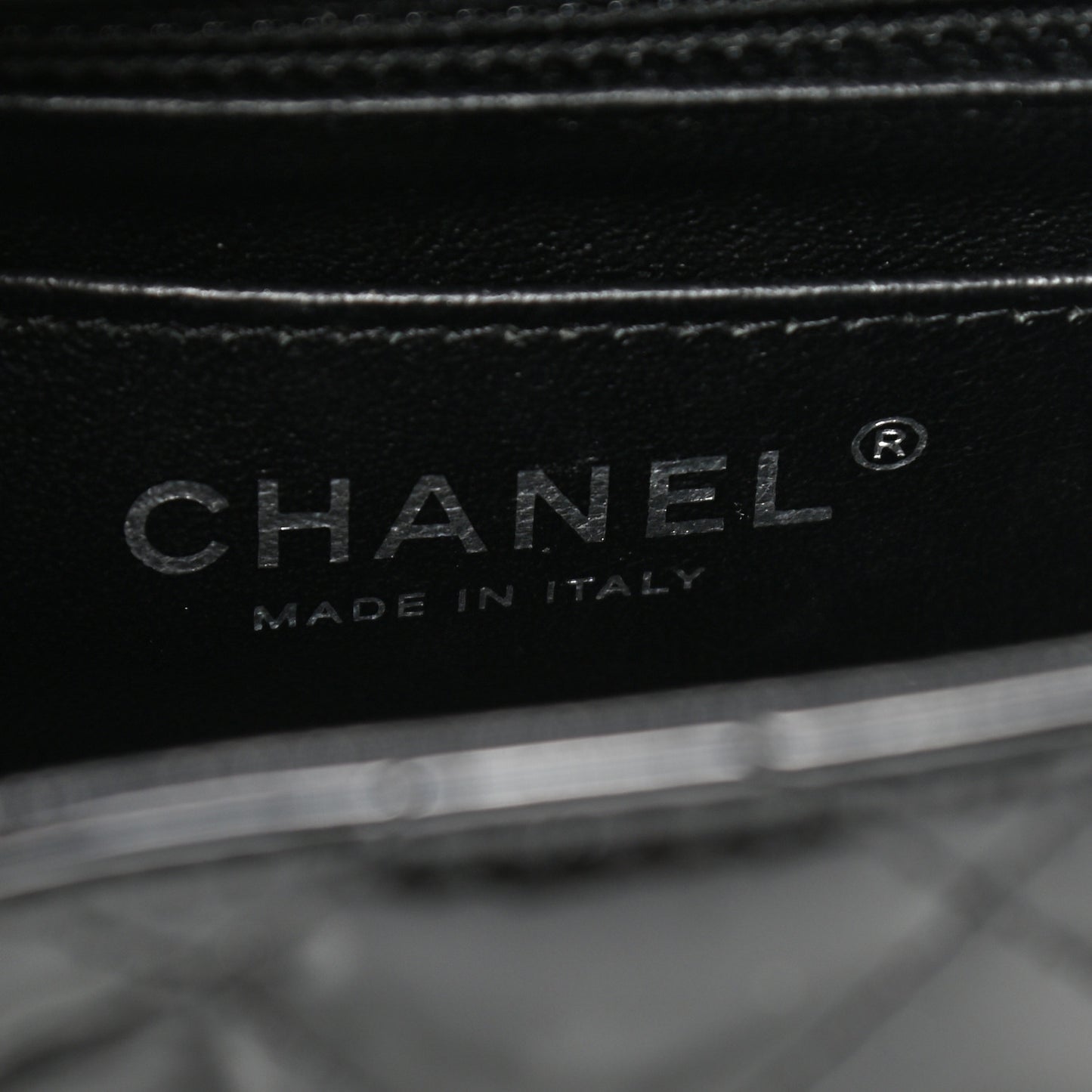 Patent Calfskin Quilted Mini Square Flap Black