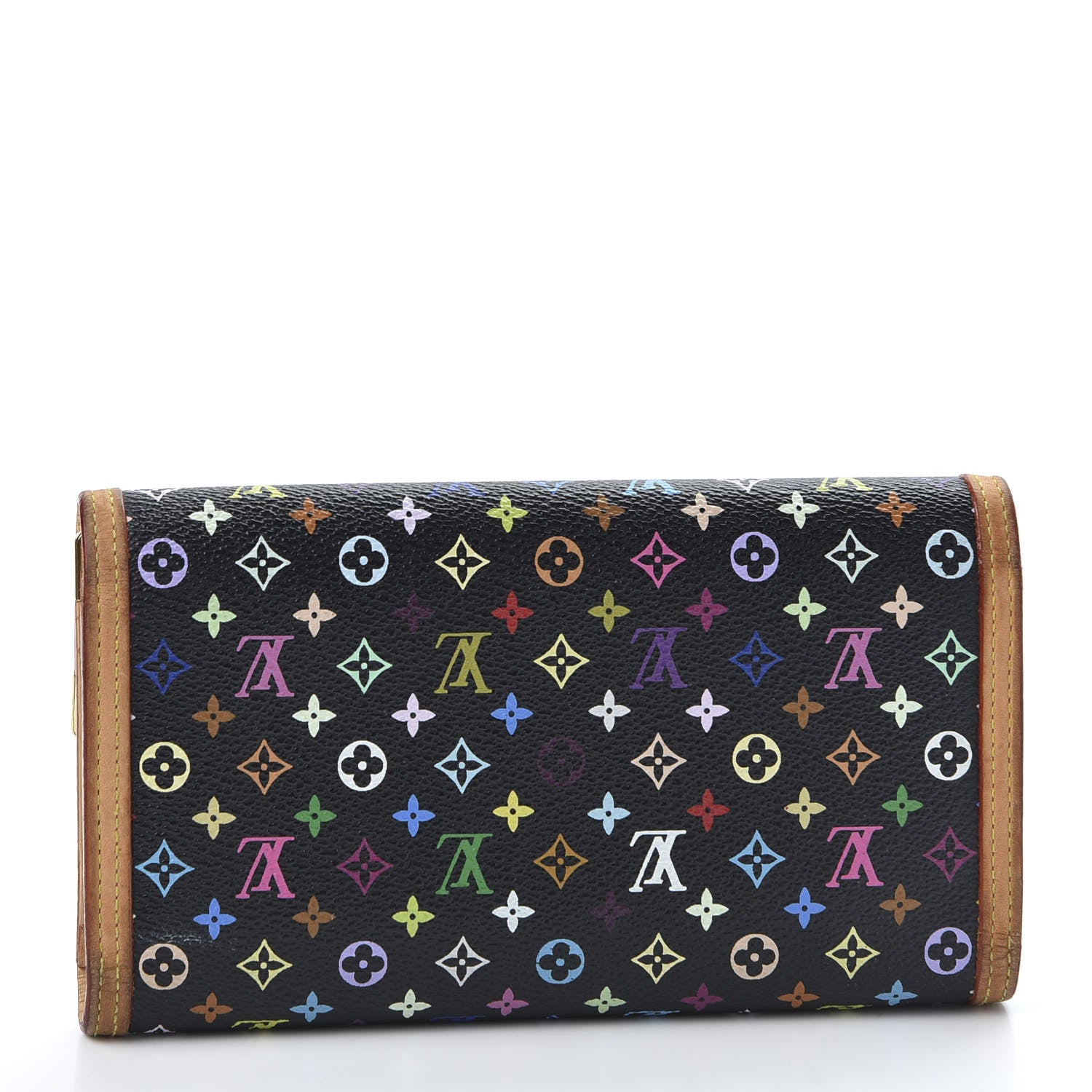 Louis Vuitton Monogram Multicolor Porte Tresor International Wallet Black 2 of 9