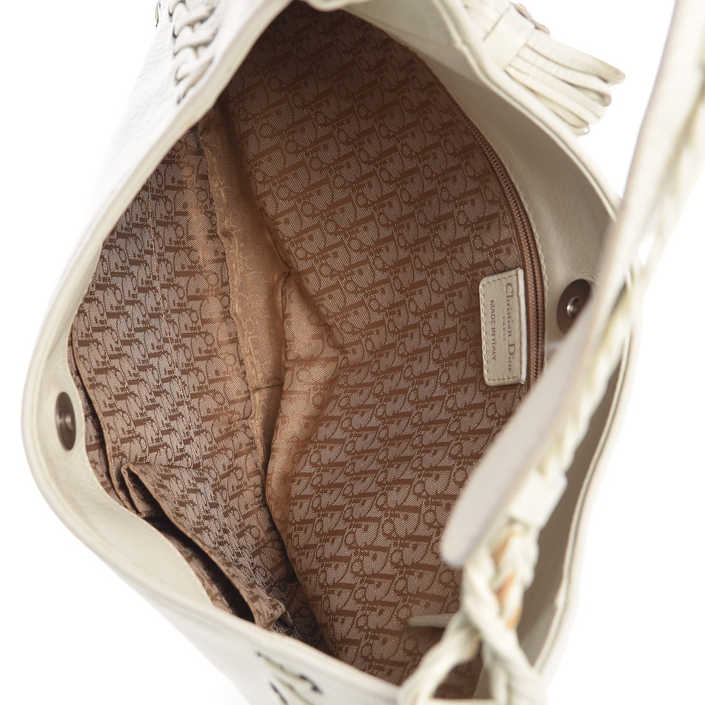 Calfskin Ethnic Hobo White