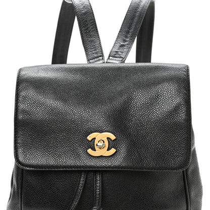 Chanel Caviar CC Backpack Black 7 of 9