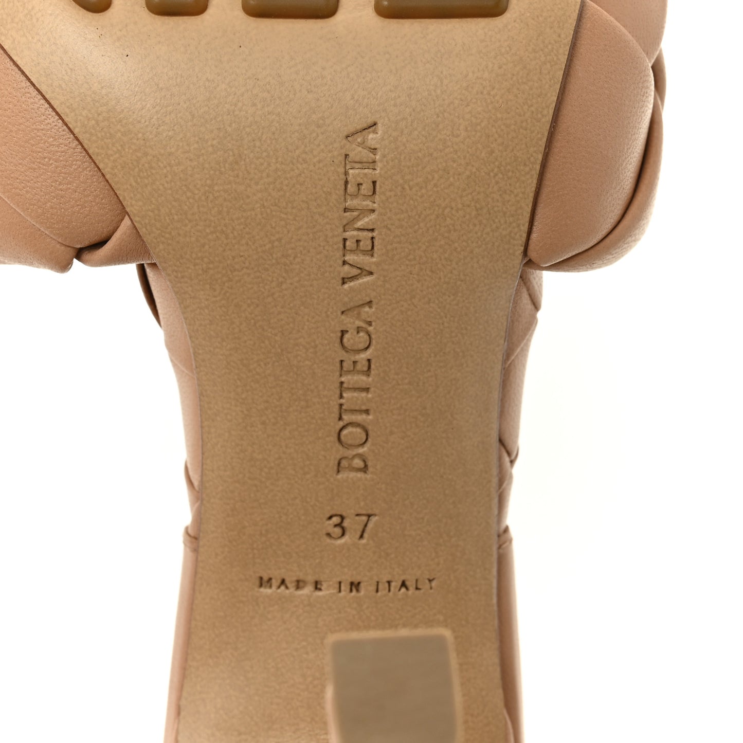 Nappa Maxi Intrecciato Lido Mule Sandals 37 Cipria