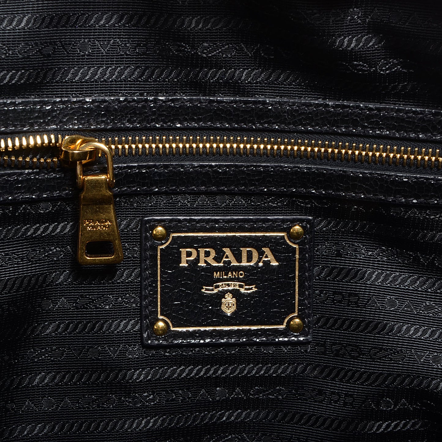 Crackled Calfskin Studded Tote Talco Black