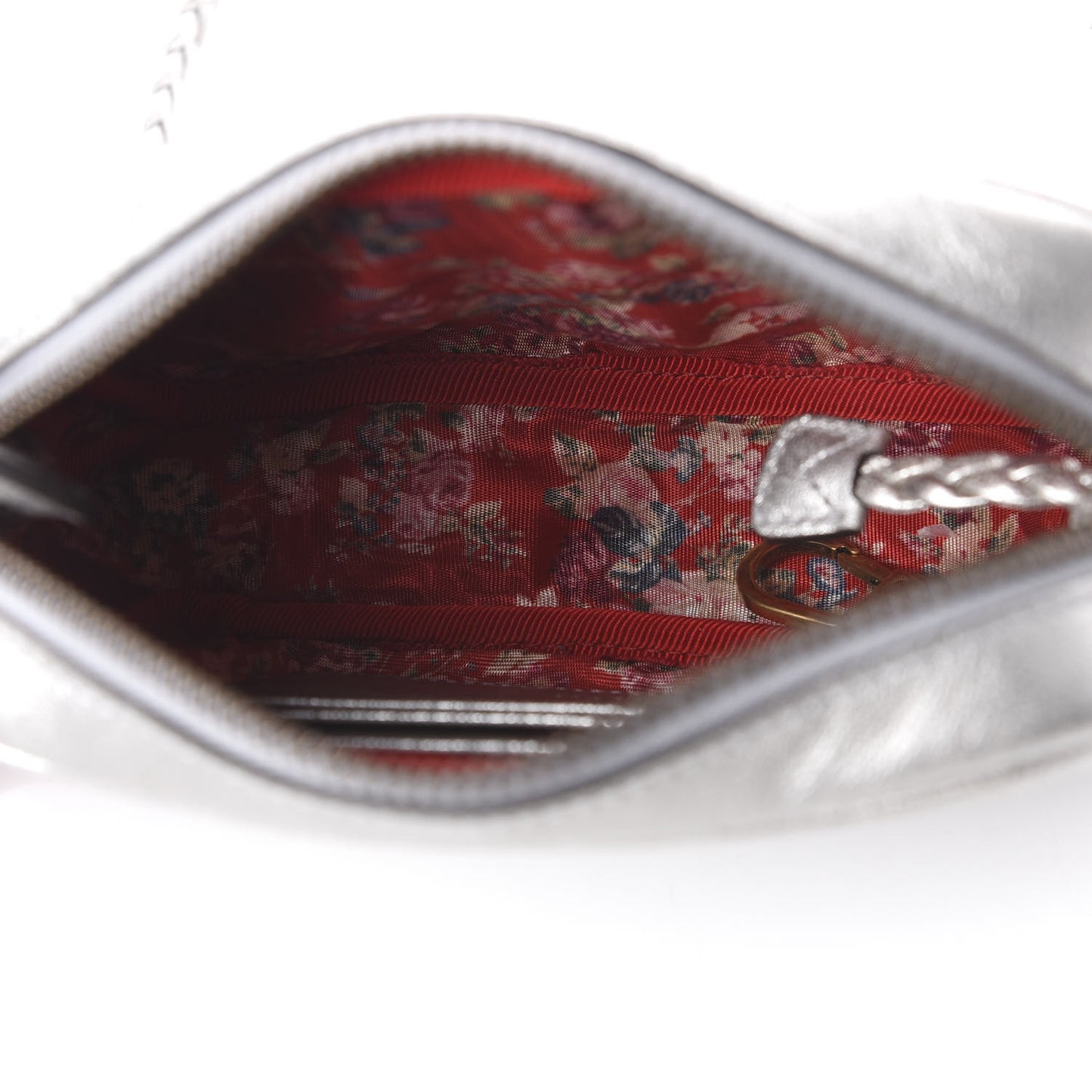 Laminated Nappa Web Trapuntata Mini GG Shoulder Bag Argento