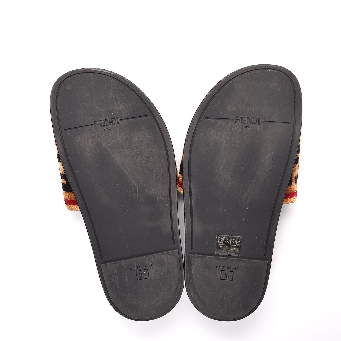 Velvet FF Slide Sandals 37 Testa di Moro Tobacco Fragola