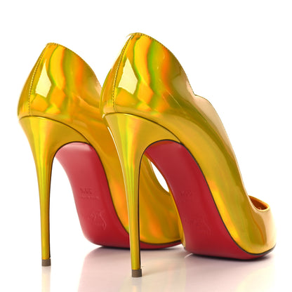 Christian Louboutin Metallic Patent Hot Chick 100 Pumps 39.5 Yellow 5 of 8