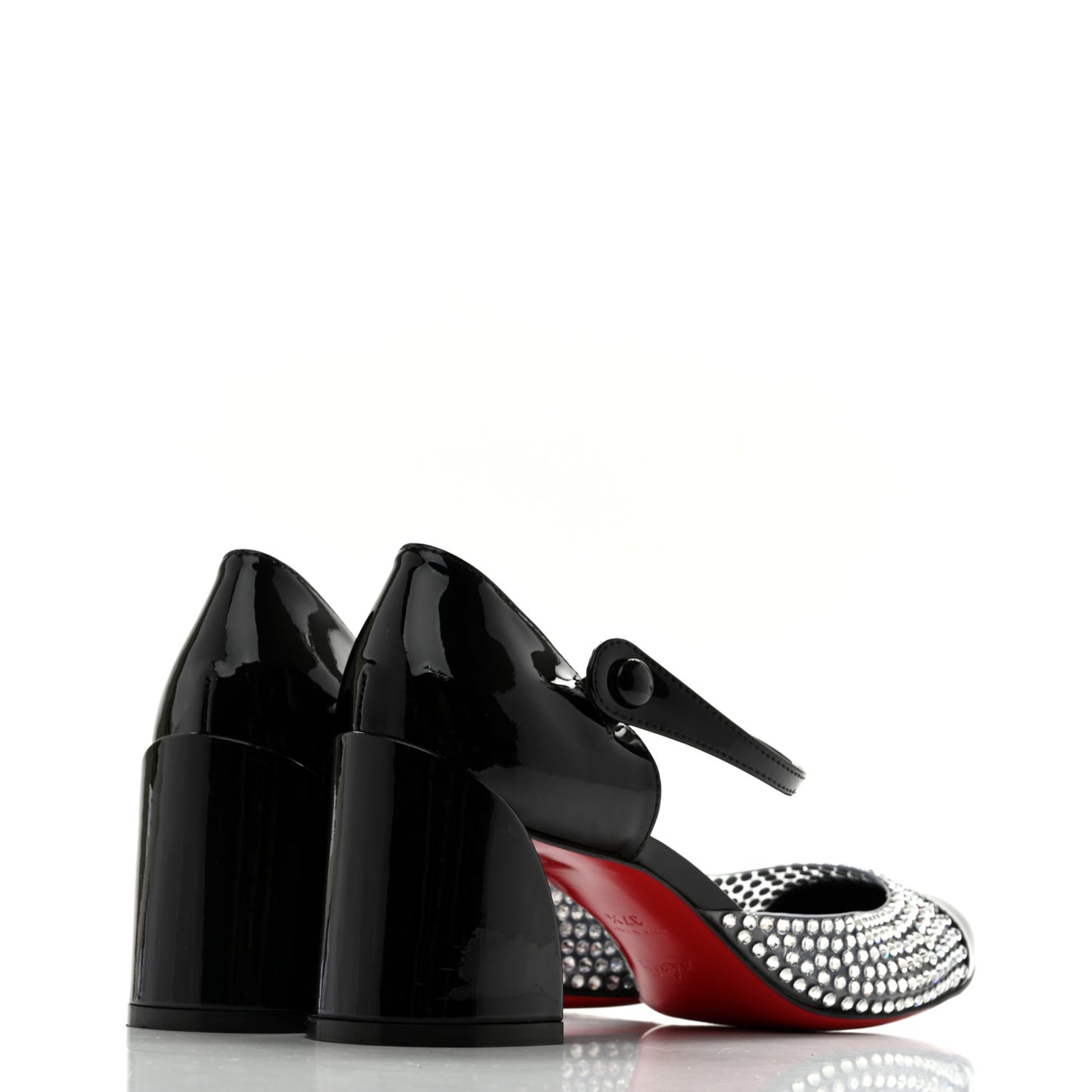 Patent PVC Strass Miss Jane Mary Janes 55 Pumps 37.5 Black