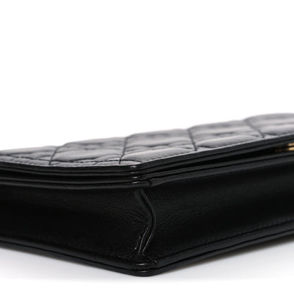 Christian Dior Lambskin Cannage Lady Dior Pouch Black 10 of 12