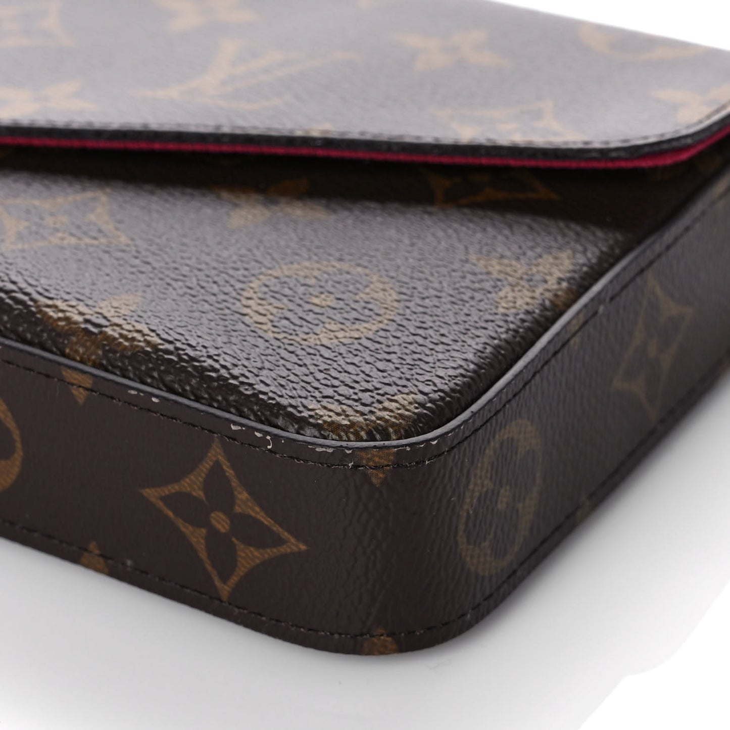 Monogram Pochette Felicie Chain Wallet Fuchsia