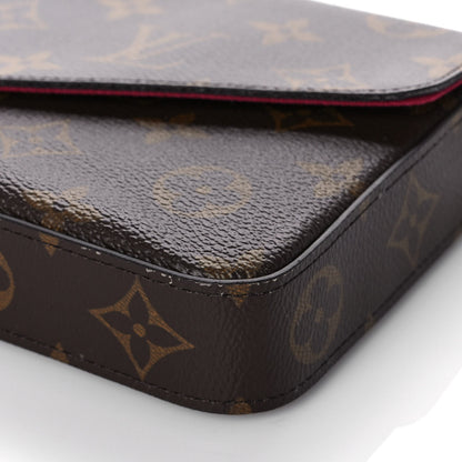 Louis Vuitton Monogram Pochette Felicie Chain Wallet Fuchsia 10 of 11
