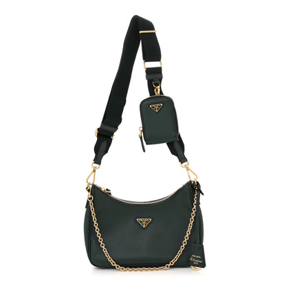 Prada Saffiano Lux Re-Edition 2005 Shoulder Bag Smeraldo 1 of 11