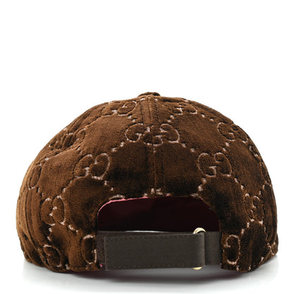 Gucci Velvet GG Monogram Baseball Cap XL Brown 6 of 9