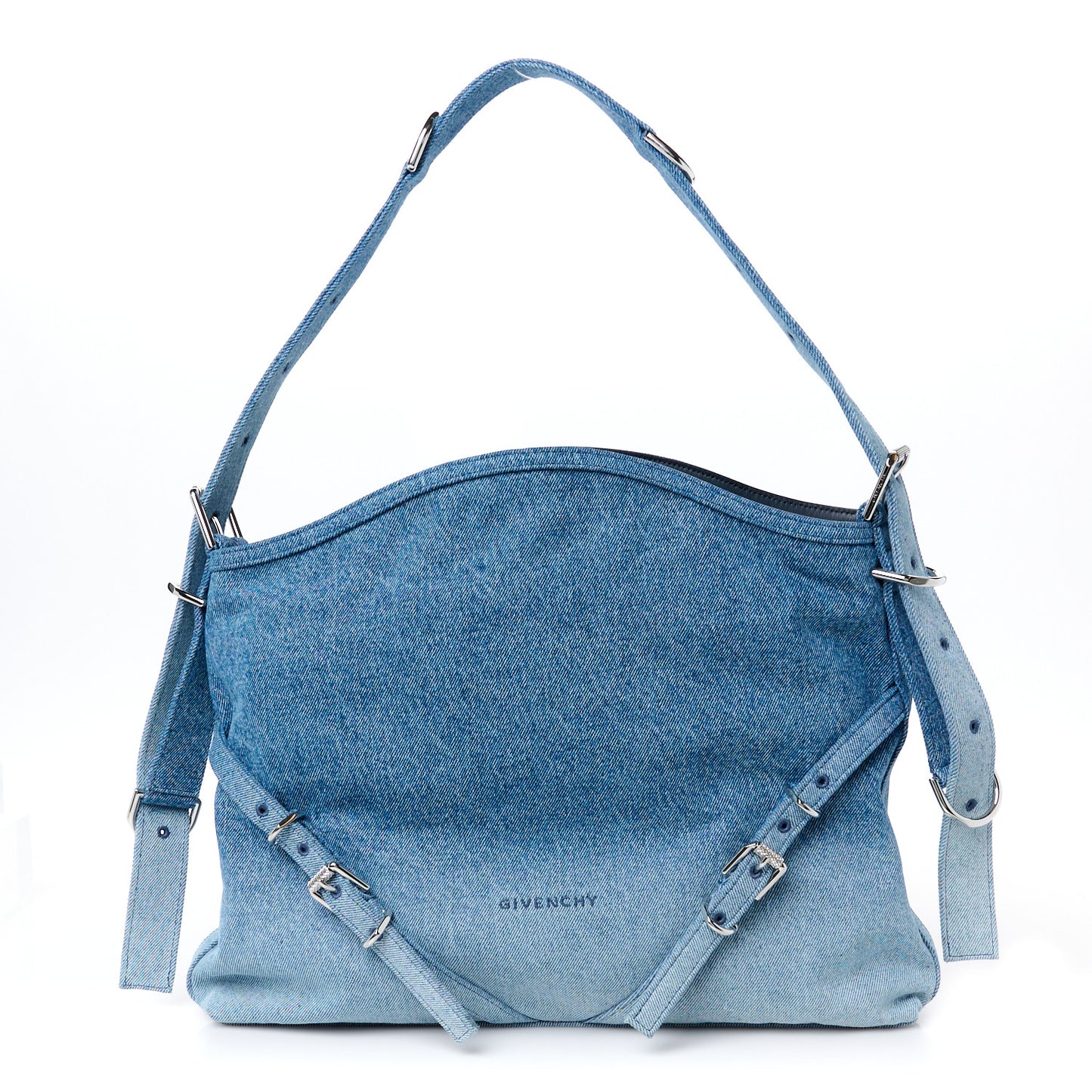 Washed Denim Medium Voyou Bag Medium Blue
