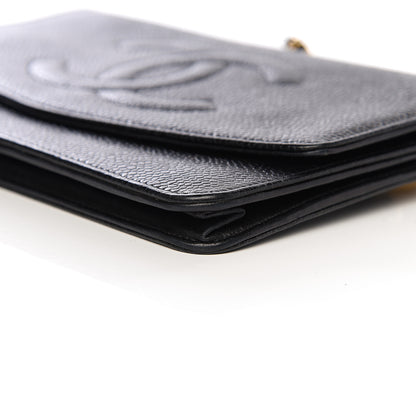 Chanel Caviar Timeless CC Wallet On Chain WOC Black 16 of 17