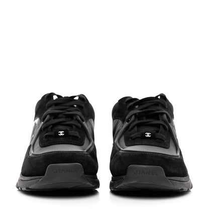Chanel Kid Suede Calfskin Mens Sneakers 44 Black 2 of 12