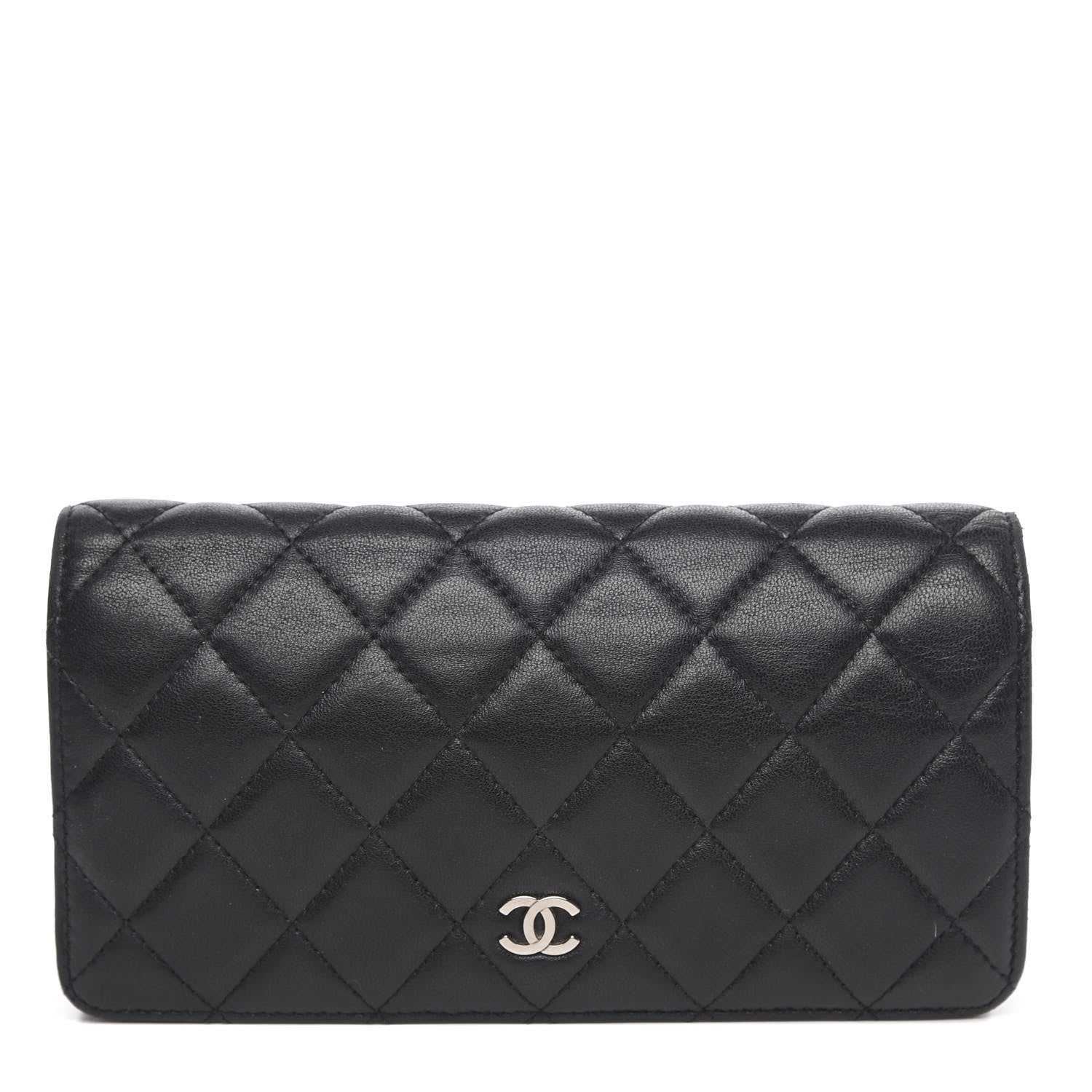 Chanel Lambskin Quilted Yen Wallet Black 1 of 14