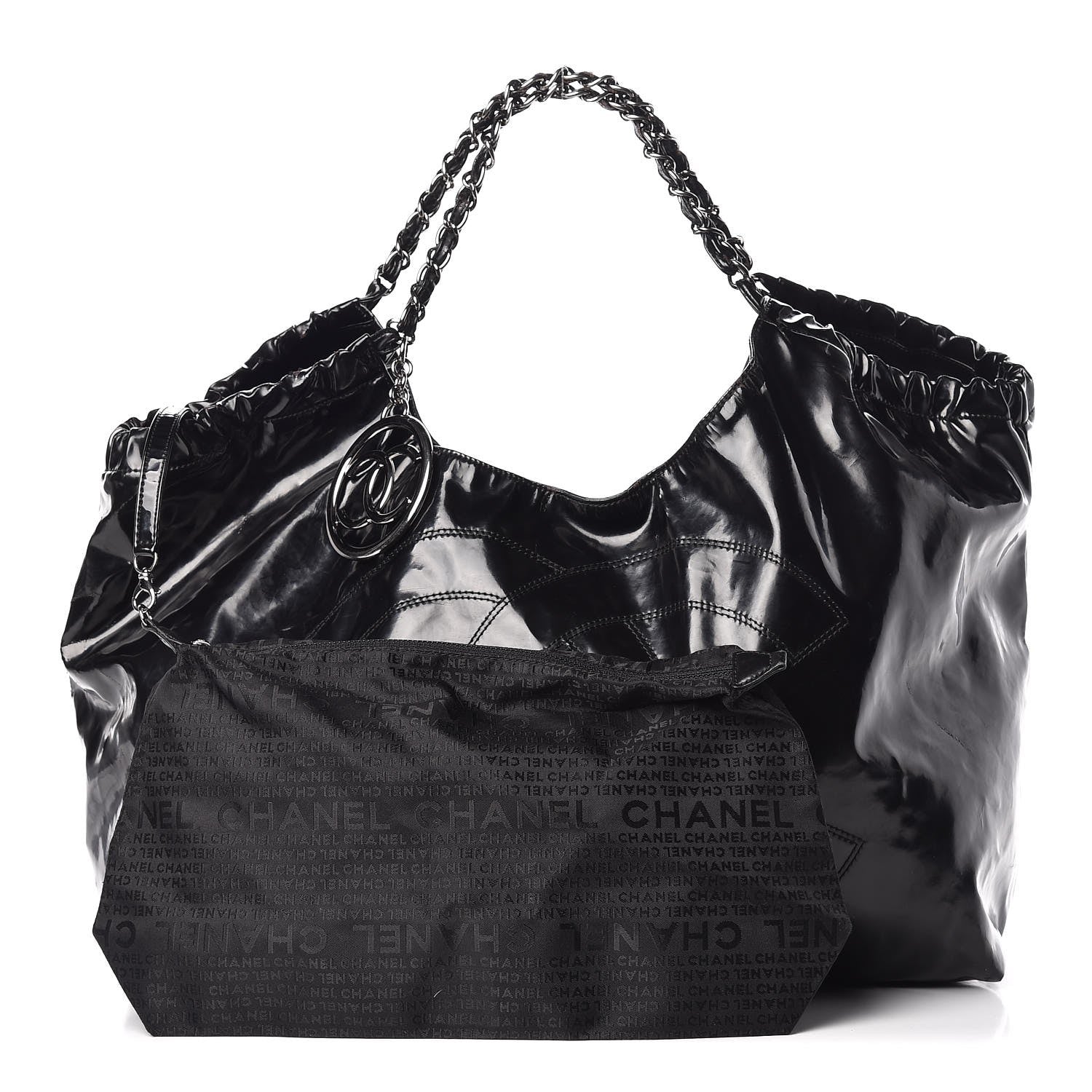 Chanel Vinyl XL Coco Cabas Black 3 of 18