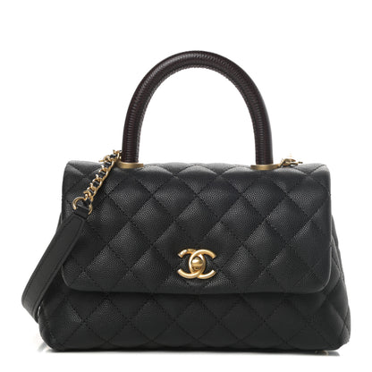Chanel Caviar Lizard Quilted Mini Coco Handle Flap Black 1 of 11