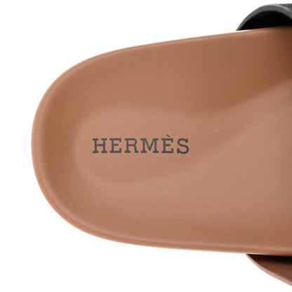 Hermes Suede Goatskin Womens Chypre Sandals 36 Rose Perle Black 7 of 9