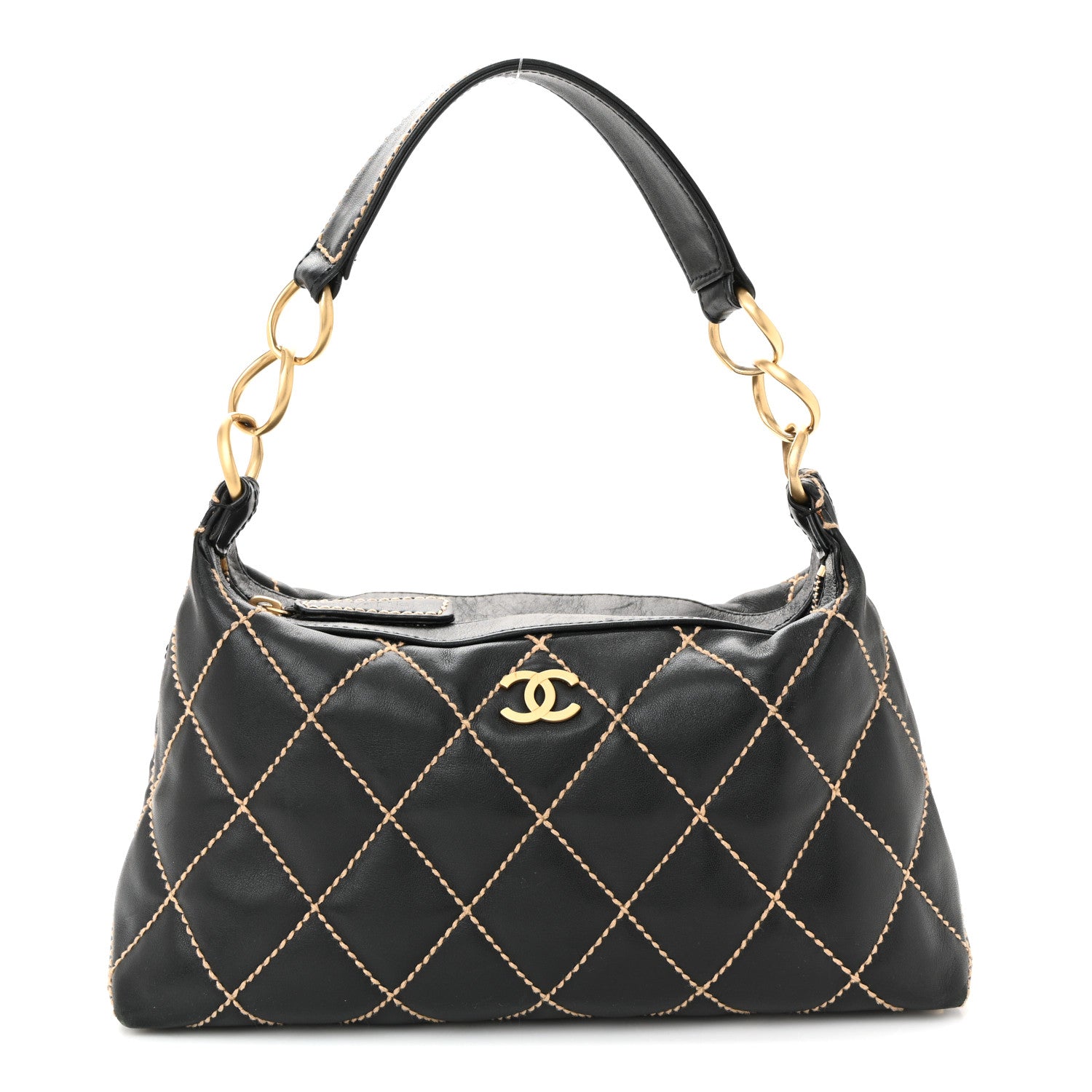 Chanel Calfskin Wild Stitch Hobo Black 1 of 11