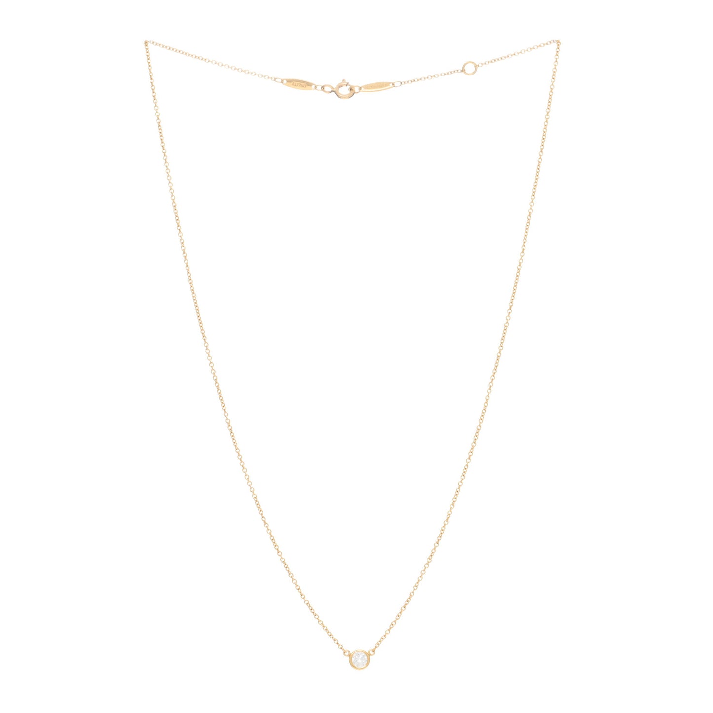 18K Yellow Gold Diamond .19ct Elsa Peretti Diamonds by the Yard Pendant Necklace