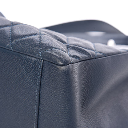 Chanel Caviar Quilted Grand Shopping Tote GST Dark Blue 10 of 14