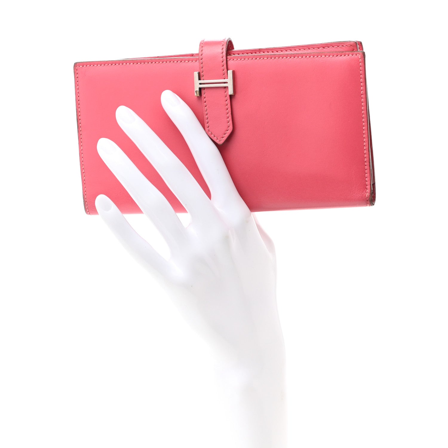 Hermes Tadelakt Bearn Gusset Wallet Rose Lipstick 2 of 6