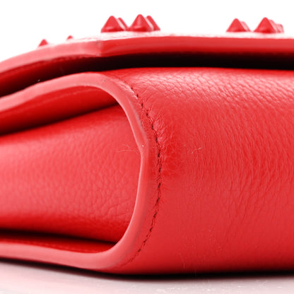Christian Louboutin Calfskin Spikes Loubinthesky Paloma Clutch Red 9 of 12